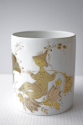 北欧ヴィンテージ/Bjorn Wiinblad/花瓶/白磁×金彩/SOLD OUT