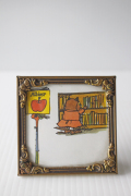 北欧ヴィンテージ/フォトフレーム(ガラスあり）/（7.5×7.5cm）/SOLD OUT