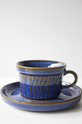 北欧ヴィンテージ/Soholm/カップ＆ソーサー/マリンブルー×ブラウン/No.3