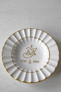 北欧ヴィンテージ/Lyngby Porcelain/アイボリーホワイト豆皿/ノベルティ/No.2