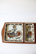北欧ヴィンテージ/Alminia/Royal Copenhagen/テネラ/角皿＆トレイ/鳥のカップル