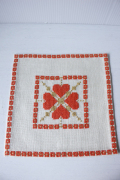 北欧ヴィンテージ/刺繍クロス/ハートモチーフ/SOLDOUT