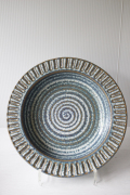 北欧ヴィンテージ/Soholm/丸大皿/渦巻き模様/ペールブルー/SOLD　OUT