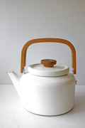 未使用！北欧ヴィンテージ/ARABIA/FINEL/Heikki Orvola/ホーローケトル/ホワイト