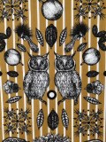 オリジナルスクリーン　ハンカチーフ　African nature　茶系カーキストライプ