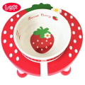 【P9455/9436】犬 猫 食器 いちご＆トロピカルフルーツ 食器＆食器台セット フードボウル  超小型犬 小型犬 陶器 木製 可愛い