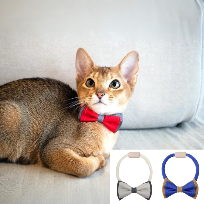 【necono】猫の首輪　ルーチェ リボン ダブル