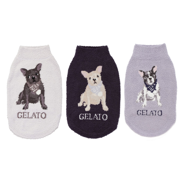 【gelato pique】ベビモコフレンチブルドッグ柄プルオーバー