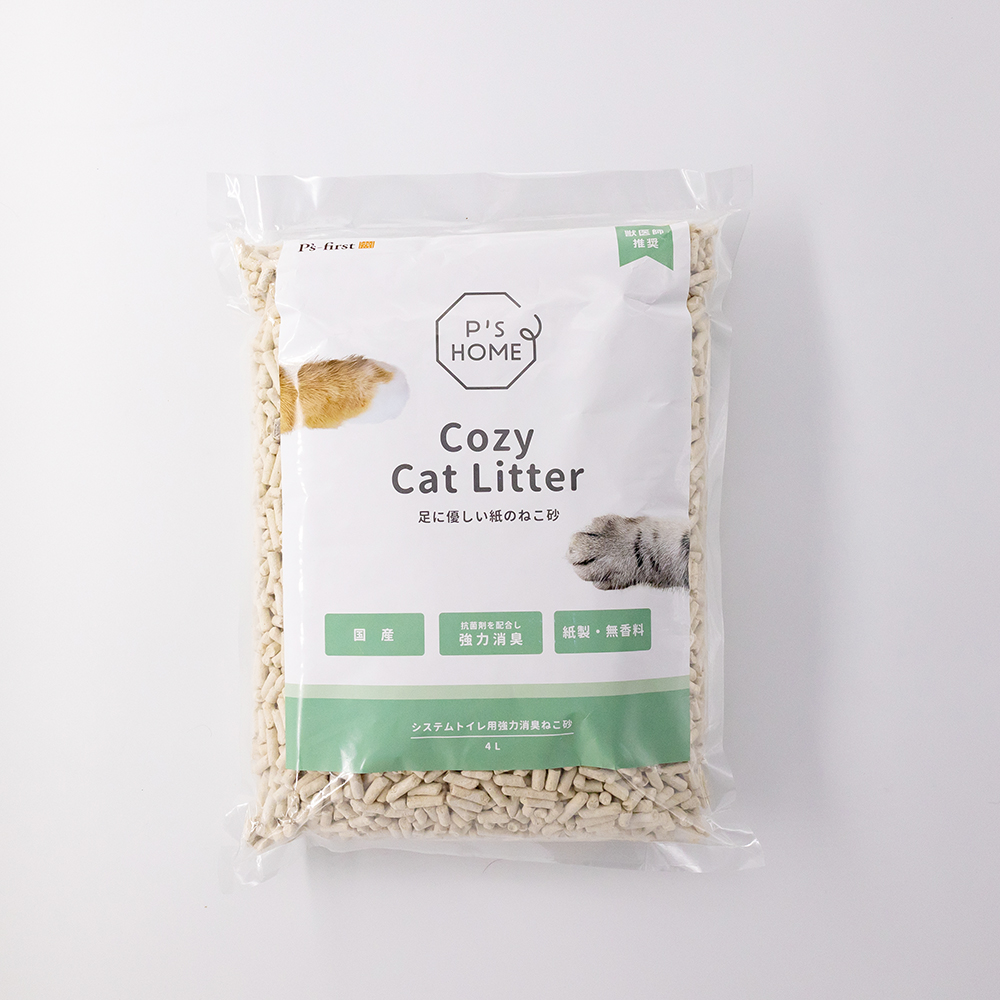 ペッツファーストオリジナル】足に優しい紙の猫砂（システムトイレ用