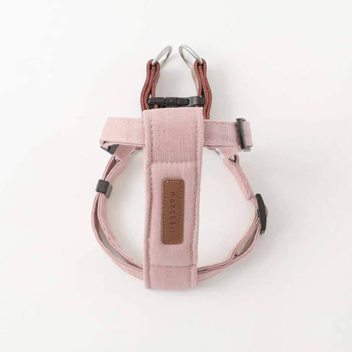 moncheri レザー×リネンハーネス PINK
