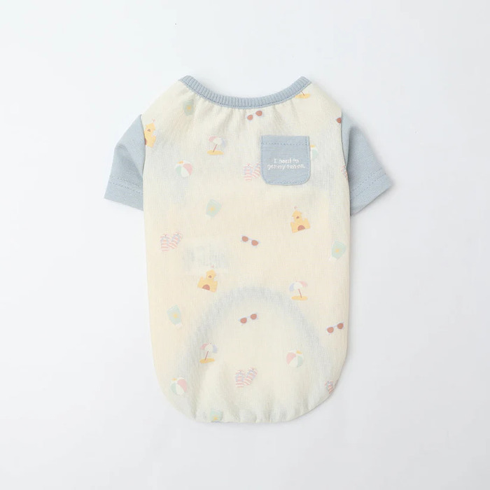 moncheri 冷感サマープリントバイカラーTシャツ