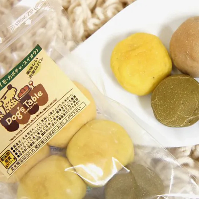【Dog's Table】お米の野菜ミニパン（紫イモ・カボチャ・スイオウ）