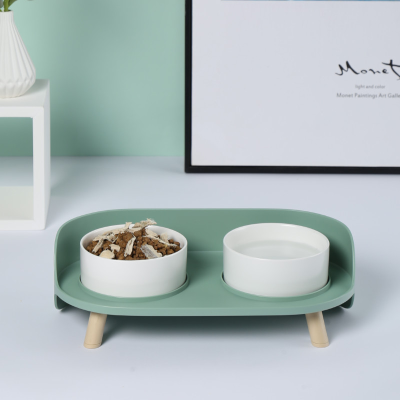 エムペッツ 陶器製スタンド付きダブルボウル Pets-first ONLINESTORE