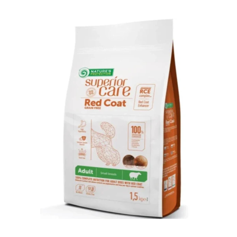 【NATURE’S PROTECTION】レッドコート　ラム　アダルト　1.5kg【赤い被毛の成犬用】