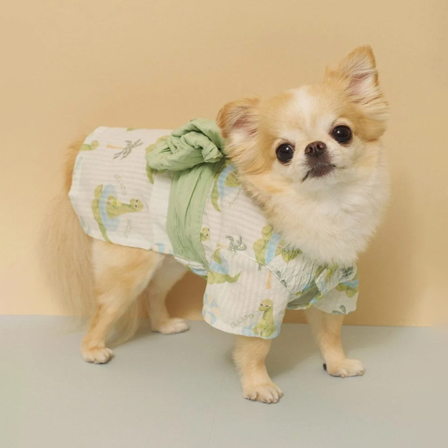 犬服 ハンドメイド 浴衣 リップル生地 桜柄 Lサイズ イエロー gelato pique】浴衣 / L Pets-first ONLINESTORE