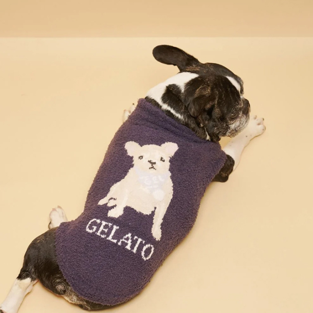 【gelato pique】ベビモコフレンチブルドッグ柄プルオーバー