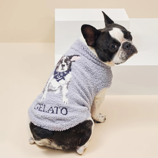 【gelato pique】ベビモコフレンチブルドッグ柄プルオーバー