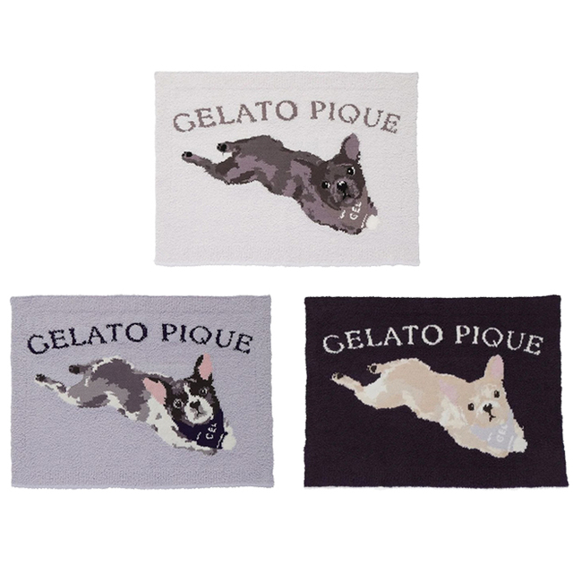 【gelato pique】ベビモコフレンチブルドッグ柄ブランケット