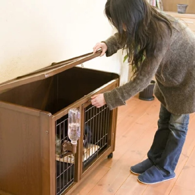 小型犬用 サークルケージ 木製 室内用 キャスター付  kiinus AS88 Kiinus 小型犬用 ケージ [ ペットケージ ハウスAS88 ] 多頭飼い