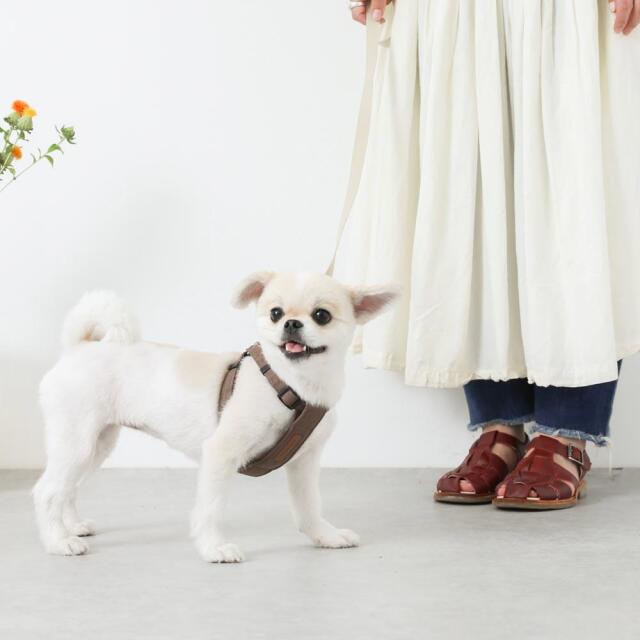 レザー×リネンハーネスBROWN