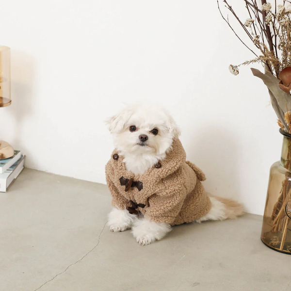 新品未使用 moncheri ⁂ ダッフルボアフーディーコート moncheri ダッフルボアフーディーコート Pets-first ONLINESTORE
