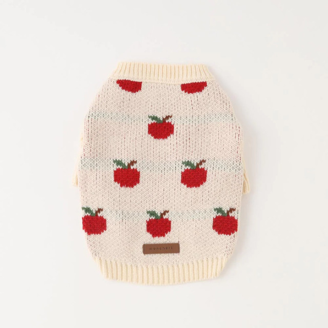 moncheri りんご柄ニットトップス Pets-first ONLINESTORE