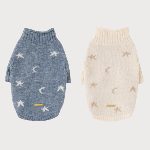 moncheri お星さまとお月さまハイネックニット　☆アウトレット