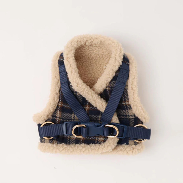 moncheri チェック柄ボアハーネス+リードSET Pets-first ONLINESTORE