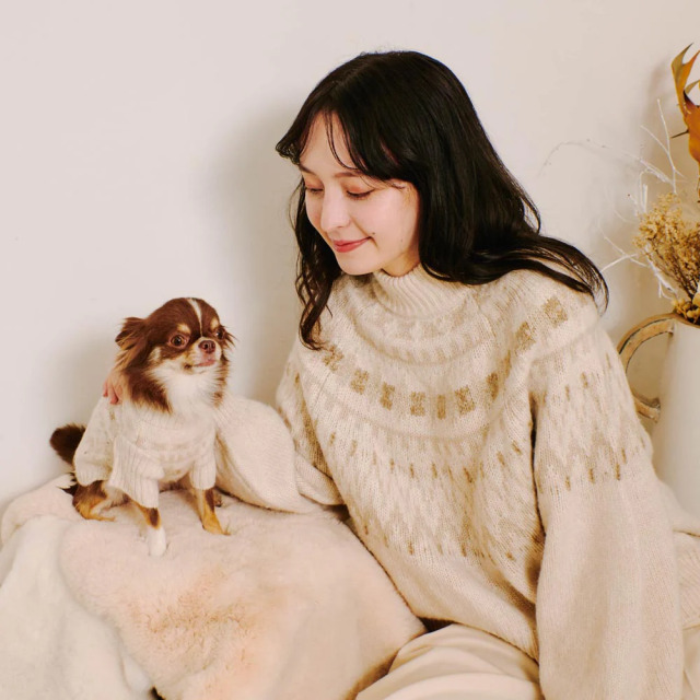 【はちわれにゃんこ】ロージーモンスター　ノルディック柄ニット ノルディック柄ニット – moncheri