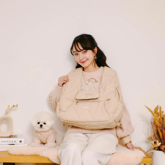 moncheri キルティングメッシュ付きフロントリュック Pets-first