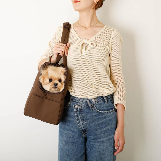 moncheri ふっくらキルティング軽量撥水ペットトートバッグ/M Pets