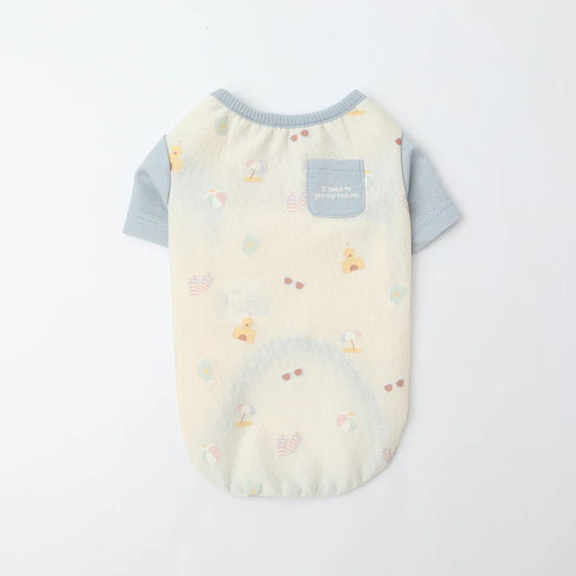 moncheri 冷感サマープリントバイカラーTシャツ