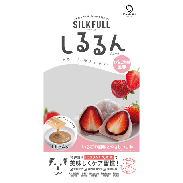 SILKFULL】 シルクフル 犬用しるるんピューレ いちご大福風味 10g×4本