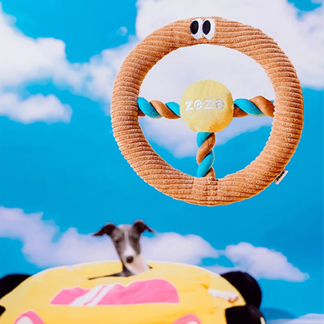 【zeze】DOG ROPE TOY Steering Wheel