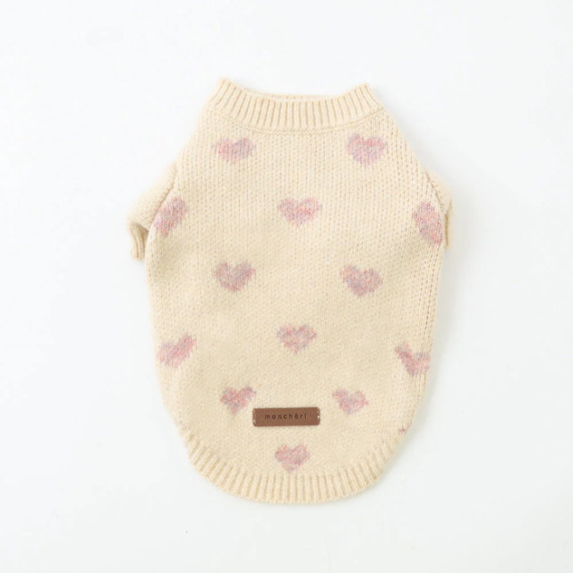deluxe MARS ハートプッチ柄トップス moncheri ハート柄ジャガードニットトップス Pets-first ONLINESTORE