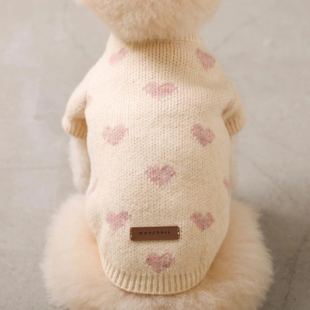 moncheri ハート柄ジャガードニットトップス Pets-first ONLINESTORE