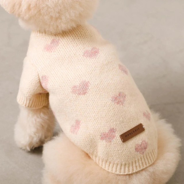 moncheri ハート柄ジャガードニットトップス Pets-first ONLINESTORE
