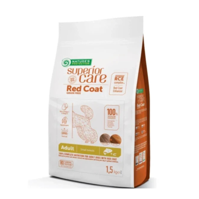 【NATURE’S PROTECTION】レッドコート　サーモン　アダルト　1.5kg【赤い被毛の成犬用】