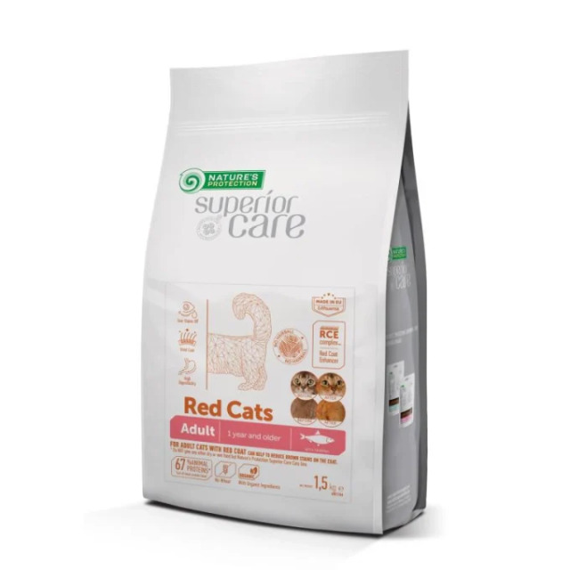 【NATURE’S PROTECTION】レッドキャット　アダルト　1.5kg【赤・茶色の被毛の成猫用】