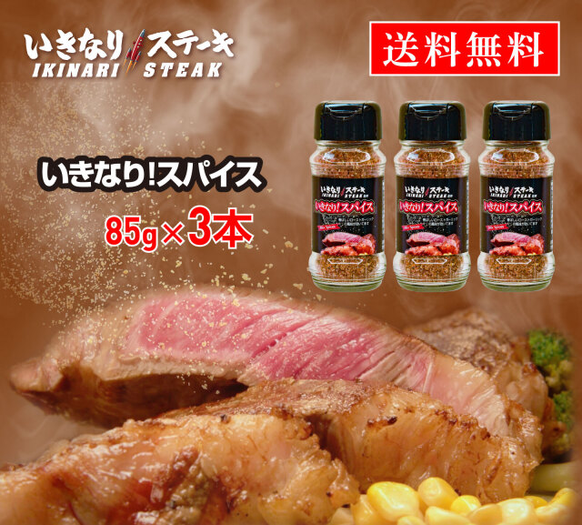 いきなり！ステーキ いきなり！スパイス ステーキ 調味料 万能 スパイスミックス BBQ アウトドア キャンプ (85g×3本)