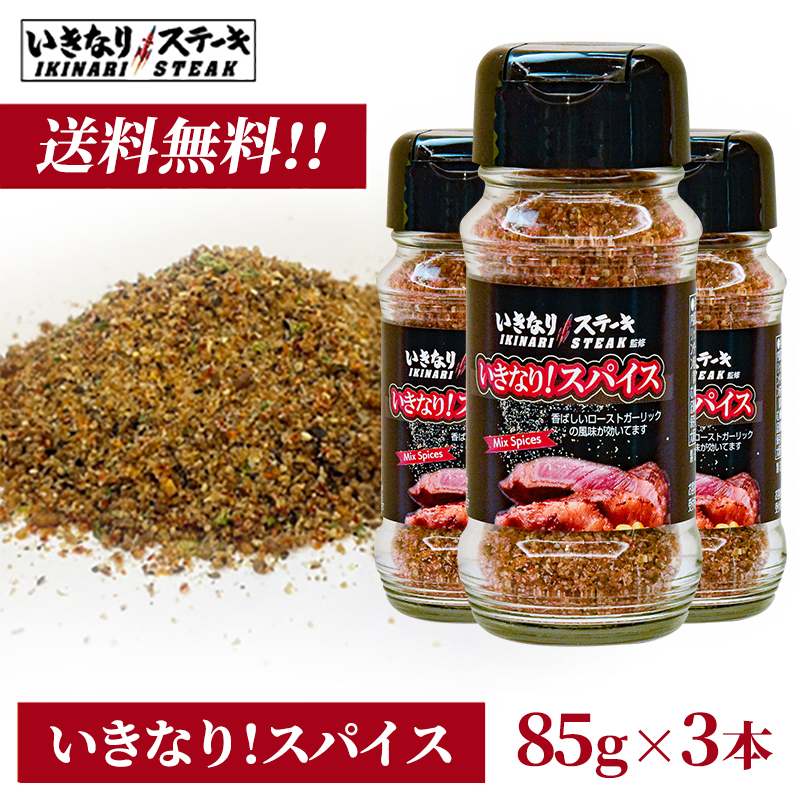いきなり！ステーキ いきなり！スパイス ステーキ 調味料 万能 スパイスミックス BBQ アウトドア キャンプ (85g×3本)