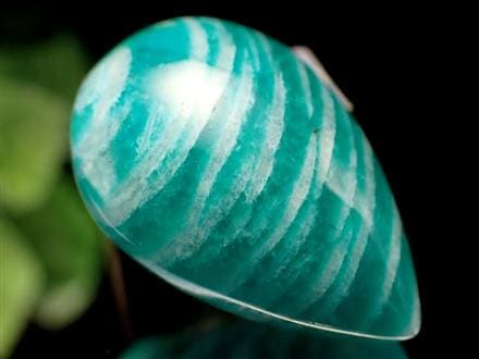 ゼブラ アマゾナイト 天河石 ドロップ型 タンブル ロシア産