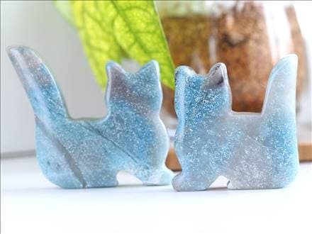 トロレアイトインクォーツ トロール石 猫 キャット 置物
