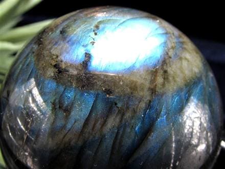 ラブラドライト 丸玉 スフィア シラー効果 置物 マダガスカル産