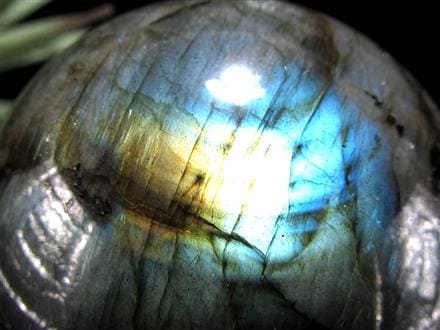 ラブラドライト 丸玉 スフィア シラー効果 置物 マダガスカル産