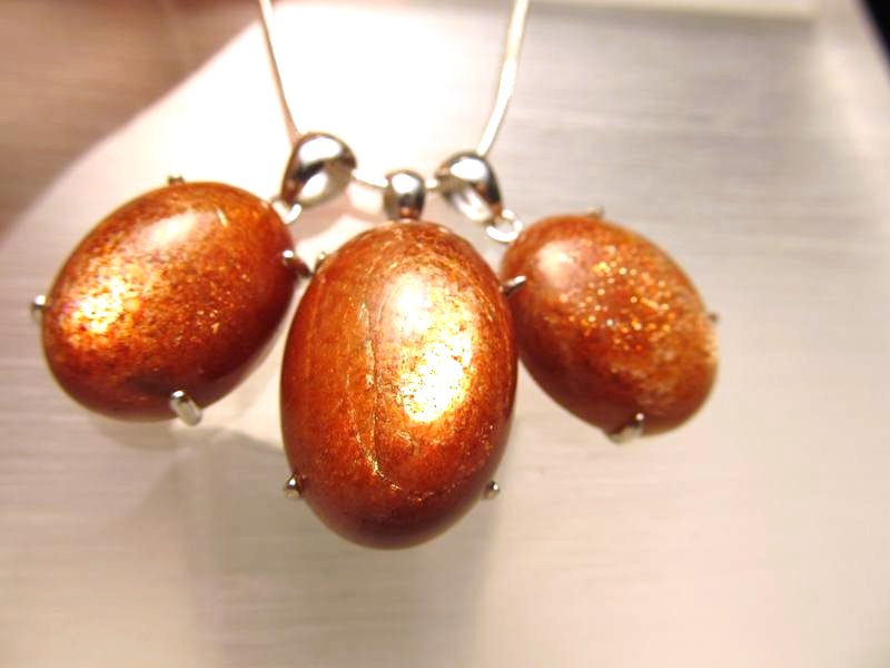 ★AAAA★濃厚オレンジ＆鮮やかシラー★サンストーンペンダントトップ★Silver925★11-12グラム★縦25mm前後★