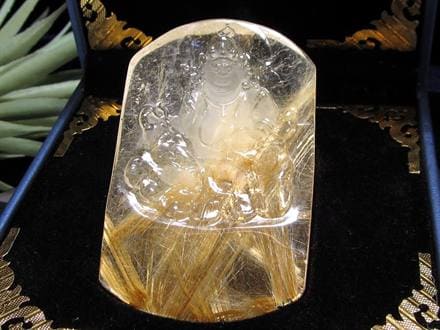 ゴールドルチルクォーツ タンブル 金針水晶 カボション ルチレイテッドクォーツ