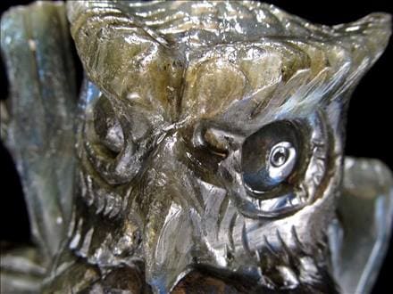 ラブラドライト 彫刻置物 ふくろう 梟 フクロウ