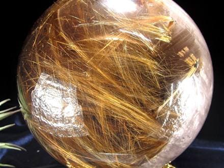ゴールドルチルクォーツ 丸玉 スフィア 金針水晶 ルチル