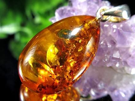 天然琥珀 アンバー ペンダント Silver925 バルト海産